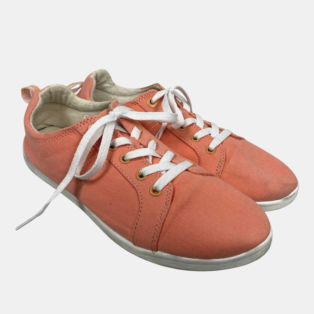 Vionic Beach Stinson Shoes Womens 10 Pink‎ Canvas Lace Up Sneakers Preppy